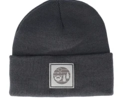 Sunset Logo Patch Graphite Grey Beanie - Bearded Man