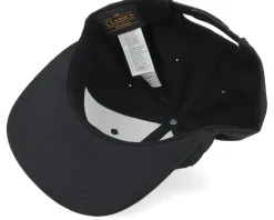 Sunset Logo Rubber Patch Black Snapback - Bearded Man