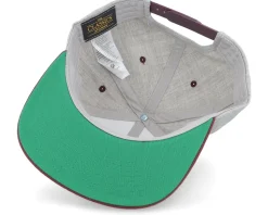 Sunset Maroon Logo Grey/Maroon Snapback - Bearded Man