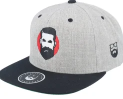 Sunshine Man Grey/Black Snapback - Bearded Man