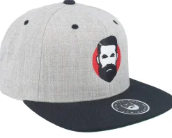 Sunshine Man Grey/Black Snapback - Bearded Man