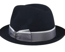 Superfine Wool Black Fedora - Borsalino