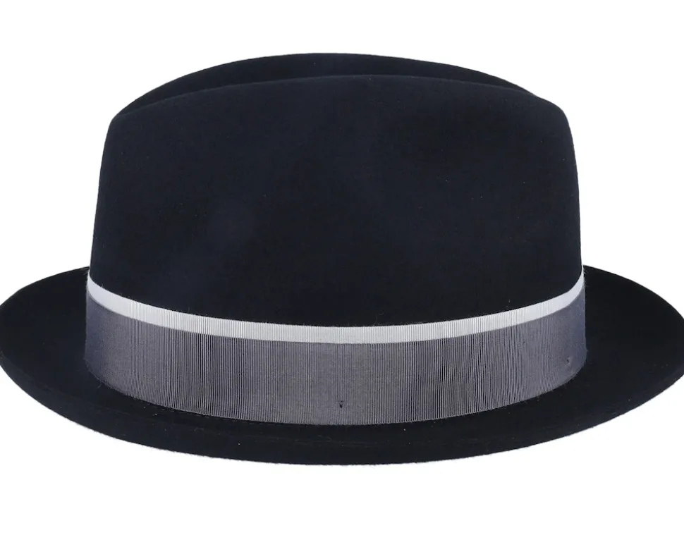 Superfine Wool Black Fedora - Borsalino