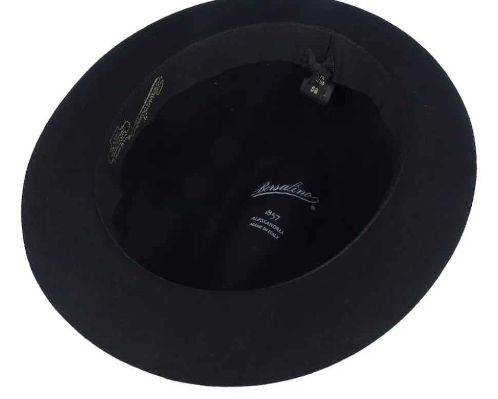 Superfine Wool Black Fedora - Borsalino
