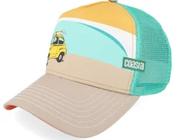 Surfy Car Khaki/Orange A-Frame Trucker - Coastal