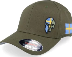 Sverige Sweden Color Army Skull Black Flexfit - Army Head