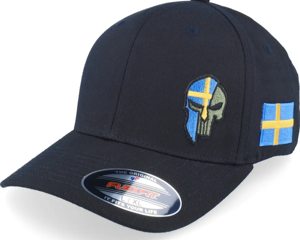 Sverige Sweden Color Army Skull Olive Flexfit - Army Head