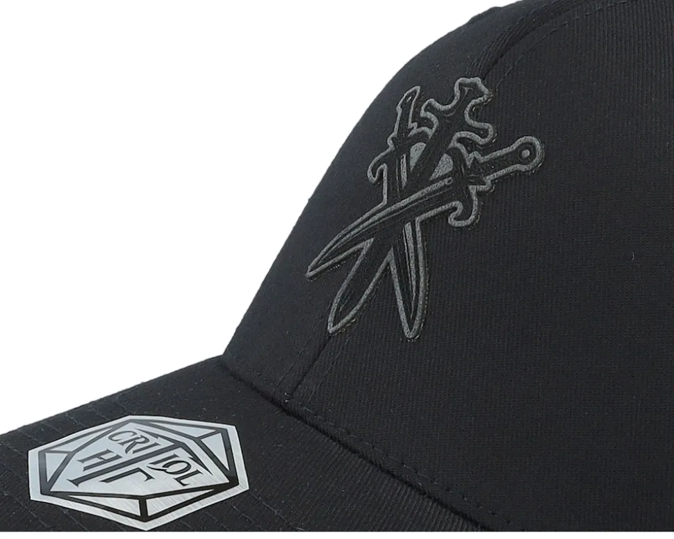 Swords Crossed Wooly Combed Black Flexfit - Critiql Hit