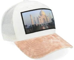 Taj Mahal Velvet White/Peach/Ivory A-frame Trucker - Calza Pennello