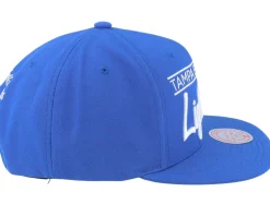 Tampa Bay Lightning Retro Lock Up Blue Snapback - Mitchell & Ness