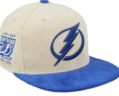 Tampa Bay Lightning Team Cord Off White/Blue Fitted - Mitchell & Ness