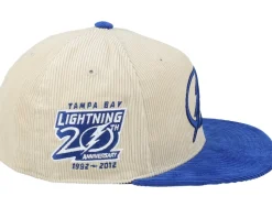 Tampa Bay Lightning Team Cord Off White/Blue Fitted - Mitchell & Ness