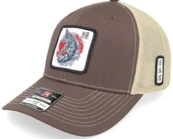 Tancho Koi Fish 112 Split Brown/Khaki Trucker - Yapan