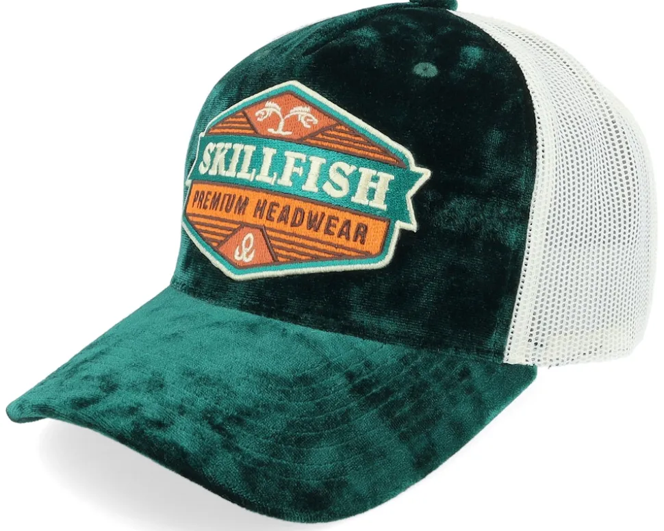 Terraflame Logo Velvet Green/Ivory A-frame Trucker - Skillfish