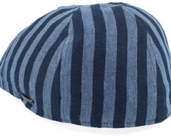 Texas Bold Linen Stripe Blue Stripe Flat Cap - Stetson