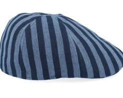 Texas Bold Linen Stripe Blue Stripe Flat Cap - Stetson