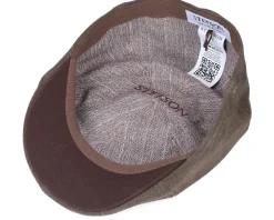 Texas Calf Split Dark Brown Flat Cap - Stetson