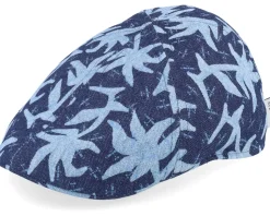 Texas Denim Blue Denim With Palms Print Flat Cap - Stetson