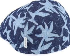 Texas Denim Blue Denim With Palms Print Flat Cap - Stetson