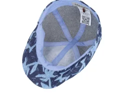 Texas Denim Blue Denim With Palms Print Flat Cap - Stetson