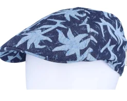 Texas Denim Blue Denim With Palms Print Flat Cap - Stetson