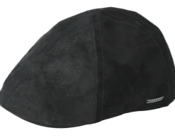 Texas Pig Skin Black Flat Cap - Stetson