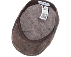 Texas Pig Skin Brown Flat Cap - Stetson