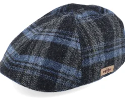 Texas Shadow Plaid Blue Flatcap - Stetson