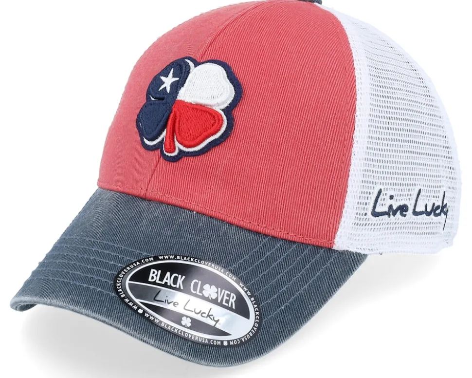 Texas Two Tone Vintage Red/Navy/White Mesh Trucker - Black Clover