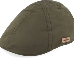 Texas Waxed Cotton Dark Green Flat Cap - Stetson