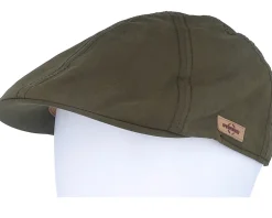 Texas Waxed Cotton Dark Green Flat Cap - Stetson