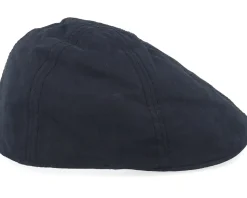 Texas Waxed Cotton Wr Black Flat Cap - Stetson