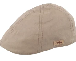 Texas Waxed Cotton Wr Sand Flat Cap - Stetson