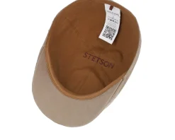 Texas Waxed Cotton Wr Sand Flat Cap - Stetson