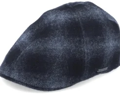 Texas Wool Check Navy Flat Cap - Stetson