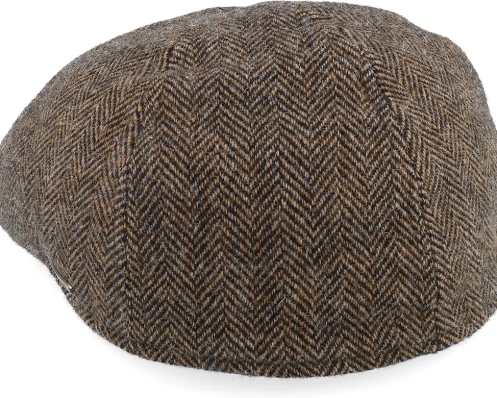Texas Wool Herringbone Brown Flat Cap - Stetson