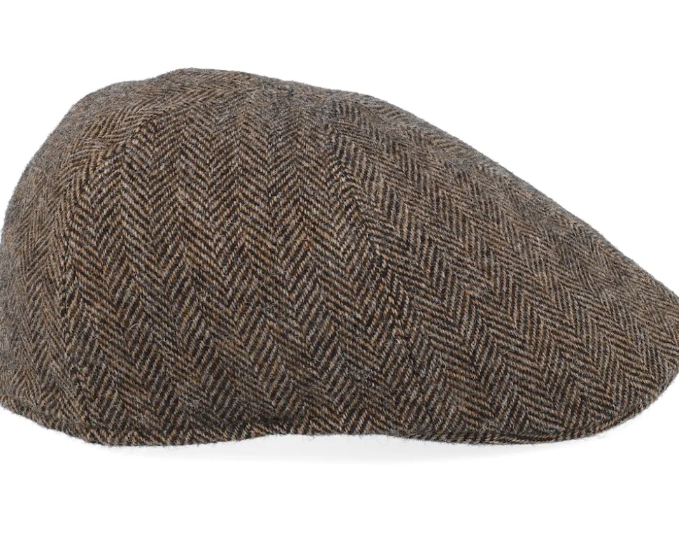 Texas Wool Herringbone Brown Flat Cap - Stetson