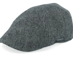 Texas Wool Herringbone Moss Green Flat Cap - Stetson