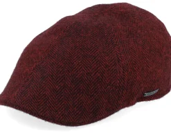 Texas Wool Herringbone Red Flat Cap - Stetson