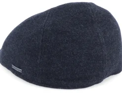 Texas Wool/Cashmere Ear Flap 2 Black Flat Cap - Stetson