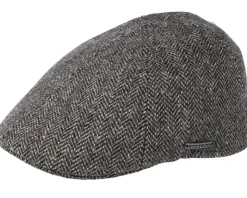 Texas Woolrich Herringbone Brown Flat Cap - Stetson