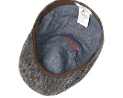 Texas Woolrich Herringbone Brown Flat Cap - Stetson