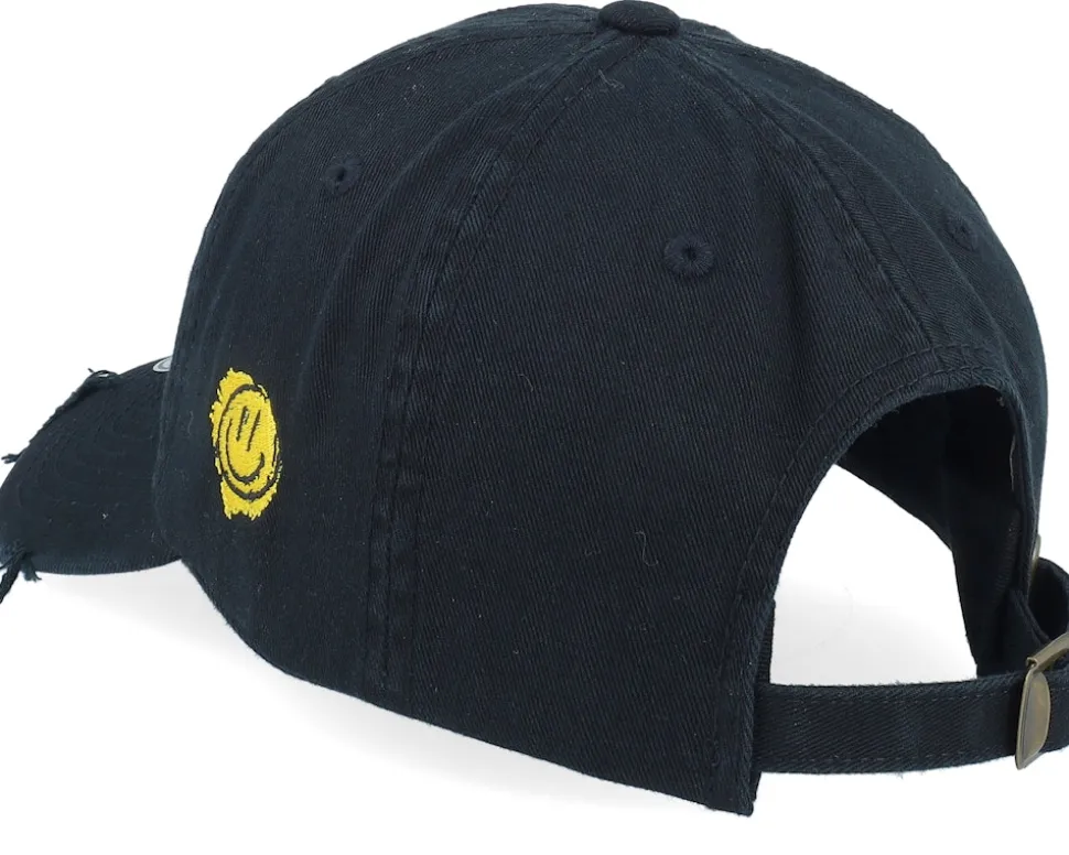 The Bronx 3d Script Destroyed Black Dad Cap - Lucid Smile