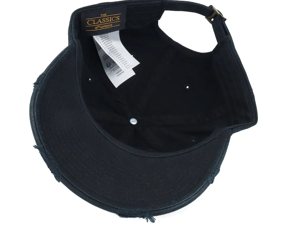 The Bronx 3d Script Destroyed Black Dad Cap - Lucid Smile