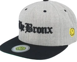 The Bronx 3d Script Heather Grey/Black Snapback - Lucid Smile