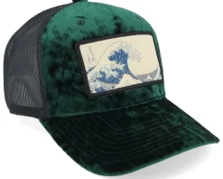 The Great Wave Green/Black Velvet Trucker - Iconic