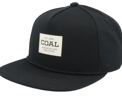 The Uniform Mid Crown Black Snapback - Coal