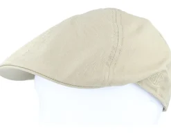 Tiel Organic Cotton Beige Flat Cap - MJM Hats