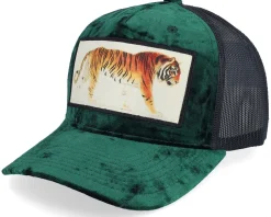 Tiger Velvet Green/Black A-frame Trucker - Calza Pennello
