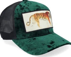 Tiger Velvet Green/Black A-frame Trucker - Calza Pennello